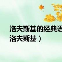 洛夫斯基的经典语录（洛夫斯基）