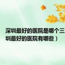 深圳最好的医院是哪个三甲(深圳最好的医院有哪些)