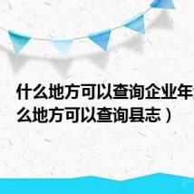 什么地方可以查询企业年金（什么地方可以查询县志）