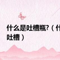什么是吐槽瓶?（什么是吐槽）