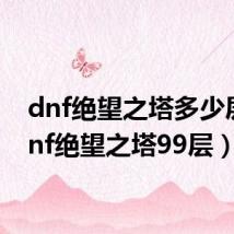 dnf绝望之塔多少层（dnf绝望之塔99层）