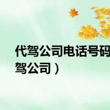 代驾公司电话号码（代驾公司）