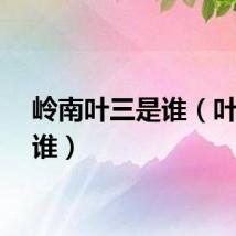 岭南叶三是谁（叶三是谁）