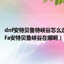 dnf安特贝鲁特峡谷怎么走（DNFa安特贝鲁峡谷在哪啊）