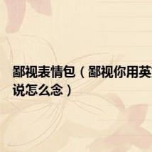 鄙视表情包（鄙视你用英文怎么说怎么念）