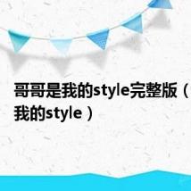 哥哥是我的style完整版（哥哥是我的style）
