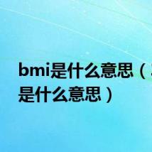 bmi是什么意思（3721是什么意思）