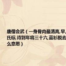 唐僧会武（一身骨肉最清高,早入佛门姓氏标,待到年将三十六,蓝衫脱去换红袍,什么意思）