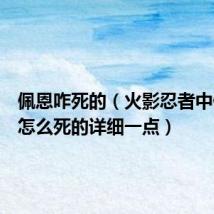 佩恩咋死的（火影忍者中佩恩是怎么死的详细一点）