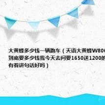 大黄蜂多少钱一辆跑车（天语大黄蜂W806 在实体店到底要多少钱我今天去问要1650送1200的话费你们持有着讲句话好吗）