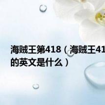 海贼王第418（海贼王418最后的英文是什么）
