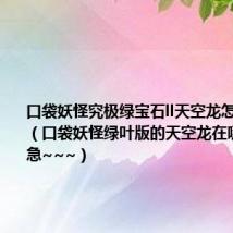口袋妖怪究极绿宝石ll天空龙怎么超进化（口袋妖怪绿叶版的天空龙在哪抓~~~急~~~）
