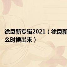 徐良新专辑2021（徐良新专辑什么时候出来）