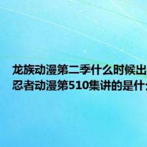 龙族动漫第二季什么时候出（火影忍者动漫第510集讲的是什么呀）