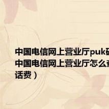 中国电信网上营业厅puk码查询（中国电信网上营业厅怎么查询座机话费）
