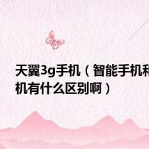 天翼3g手机(智能手机和3g手机有什么区别啊)