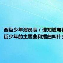 西街少年演员表（谁知道电视剧西街少年的主题曲和插曲叫什么名字）