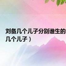 刘备几个儿子分别谁生的（刘备几个儿子）