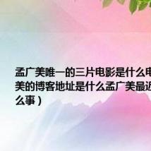 孟广美唯一的三片电影是什么电影（孟广美的博客地址是什么孟广美最近发生了什么事）