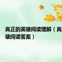 真正的英雄阅读理解(真正的英雄阅读答案)