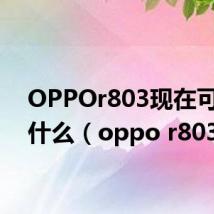 OPPOr803现在可以干什么(oppo r803)