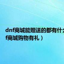 dnf商城能赠送的都有什么（dnf商城购物有礼）