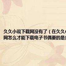 久久小说下载网没有了（在久久小说下载网怎么才能下载电子书偶要的是步骤）