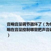 音响音量调节器坏了(为什么我音响在音量控制哪里把声音调到中....)