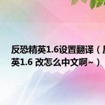 反恐精英1.6设置翻译（反恐精英1.6 改怎么中文啊~）