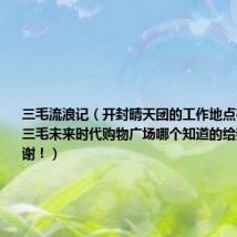 三毛流浪记（开封晴天团的工作地点在哪听说在三毛未来时代购物广场哪个知道的给我说一下谢谢！）