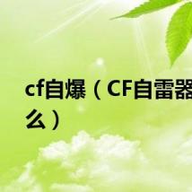 cf自爆（CF自雷器是什么）