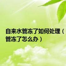 自来水管冻了如何处理（自来水管冻了怎么办）