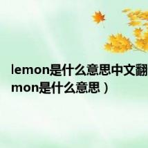 lemon是什么意思中文翻译（Lemon是什么意思）