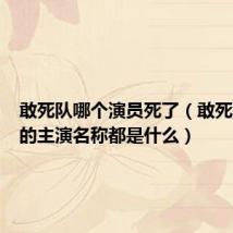 敢死队哪个演员死了(敢死队里面的主演名称都是什么)