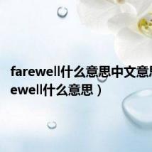 farewell什么意思中文意思(farewell什么意思)