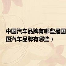 中国汽车品牌有哪些是国企(中国汽车品牌有哪些)