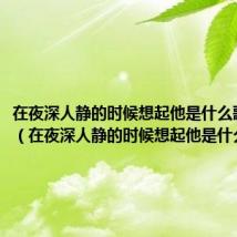 在夜深人静的时候想起他是什么歌名虎二(在夜深人静的时候想起他是什么歌)
