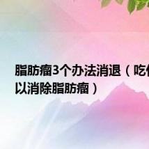 脂肪瘤3个办法消退(吃什么可以消除脂肪瘤)