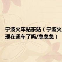 宁波火车站东站(宁波火车东站现在通车了吗/急急急)