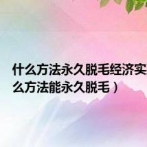 什么方法永久脱毛经济实惠(什么方法能永久脱毛)
