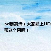 hd是高清(大家能上HD高清地带这个网吗)