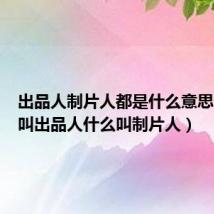 出品人制片人都是什么意思(什么叫出品人什么叫制片人)