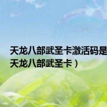 天龙八部武圣卡激活码是多少(天龙八部武圣卡)
