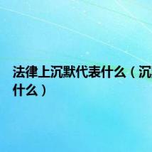 法律上沉默代表什么(沉默代表什么)