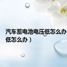 汽车蓄电池电压低怎么办(电压低怎么办)