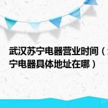 武汉苏宁电器营业时间(武汉苏宁电器具体地址在哪)