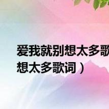 爱我就别想太多歌词（想太多歌词）