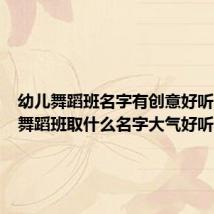 幼儿舞蹈班名字有创意好听(幼儿舞蹈班取什么名字大气好听)