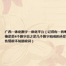 广西一体化数字一体化平台(记得有一首粤语歌歌名好像是是4个数字总之是几个数字组成的还是个女的唱的伤情歌不知道歌词)