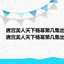 唐宫美人天下杨幂第几集出现的(唐宫美人天下杨幂第几集出现)